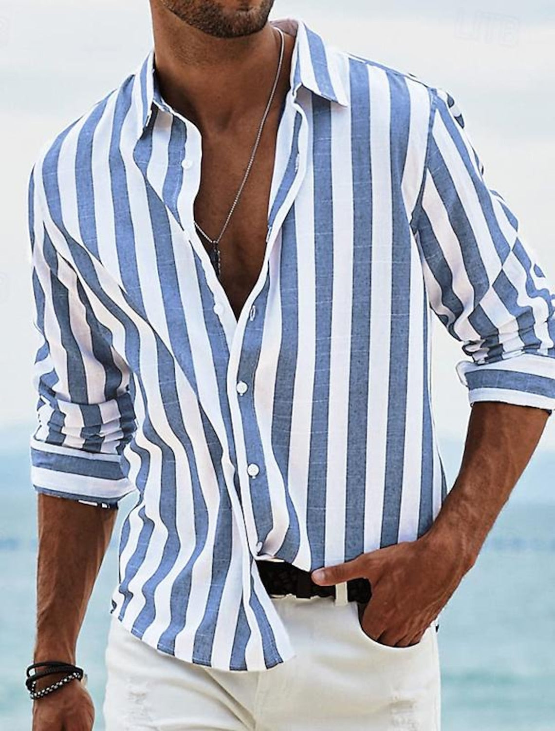 Men's Striped Linen Shirt