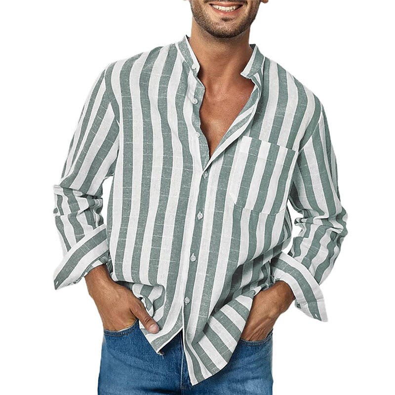 Men's Striped Linen Shirt