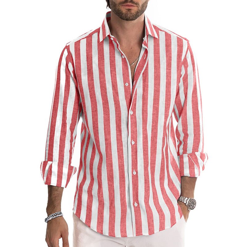 Men's Striped Linen Shirt