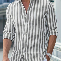 Men's Striped Linen Shirt